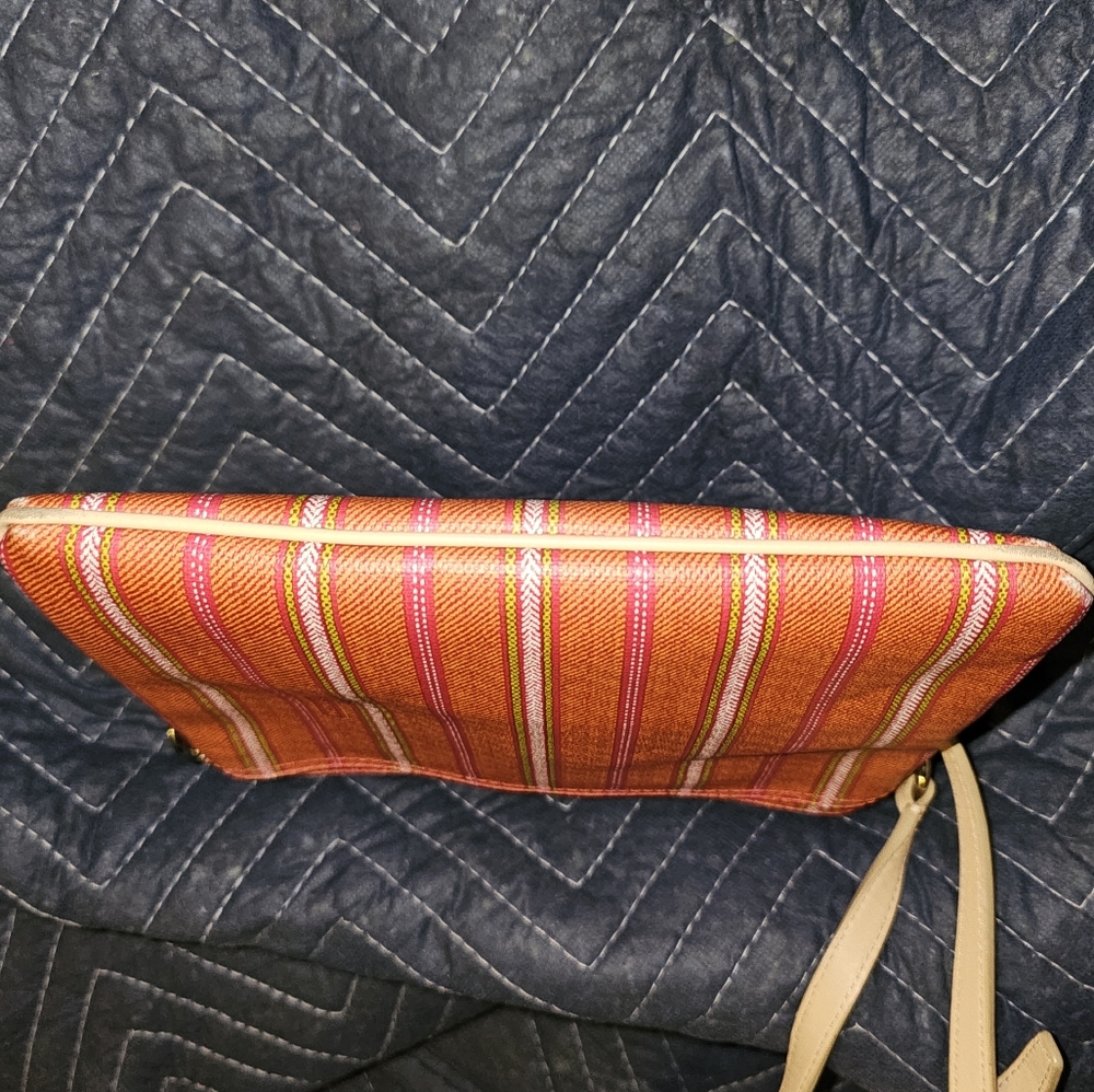 2000's pink and orange striped genuine Coach crossbody purse - Picture 9 of 9